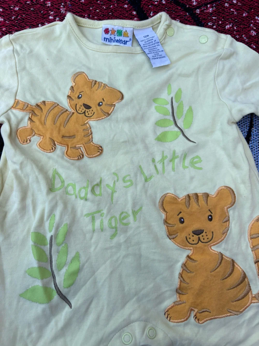 VINTAGE Y2K MINIWEAR TIGER GRAPHIC ONE PIECE ROMPER SIZE 12 MONTHS